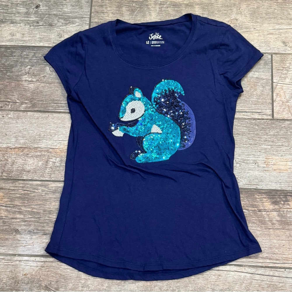 Justice Blue Short Sleeve Tees with Aquatic Graphics